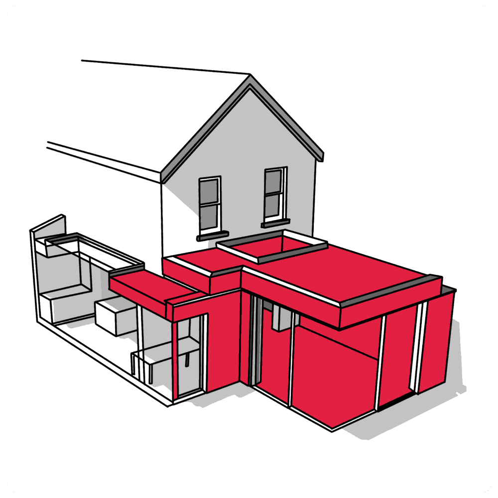 illustration of home extension