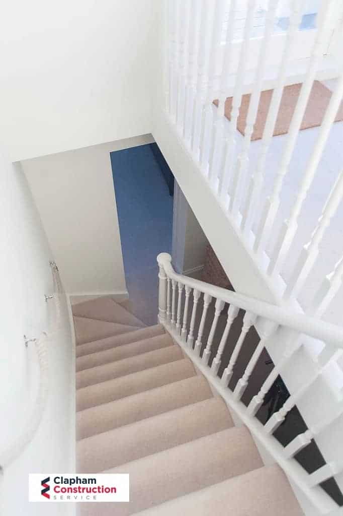 completed loft conversion with stairs looking down