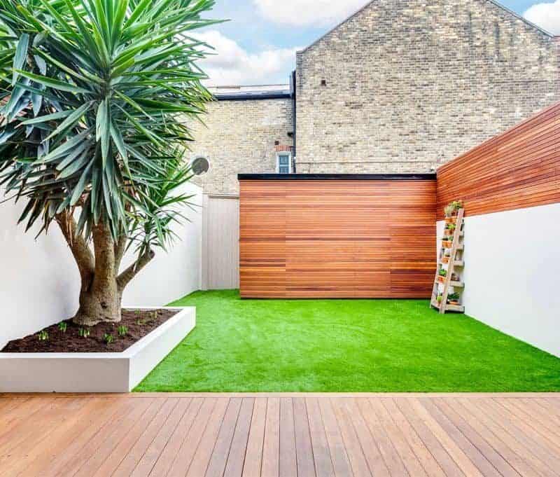 completed home extension with garden design