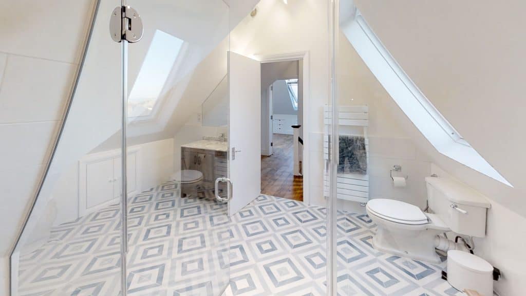 completed loft conversion with 3 piece bathroom