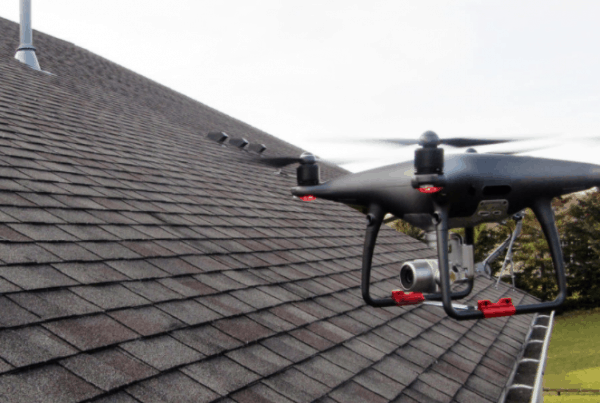 roof being inspected by a drone