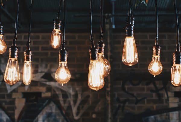 lighted vintage light bulbs